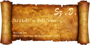 Szitás Dénes névjegykártya