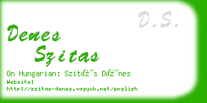 denes szitas business card